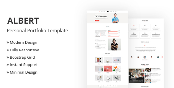 Albert | Portfolio PSD Template