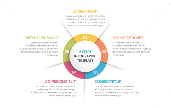 Circle Infographics with Five Elements - Infographics