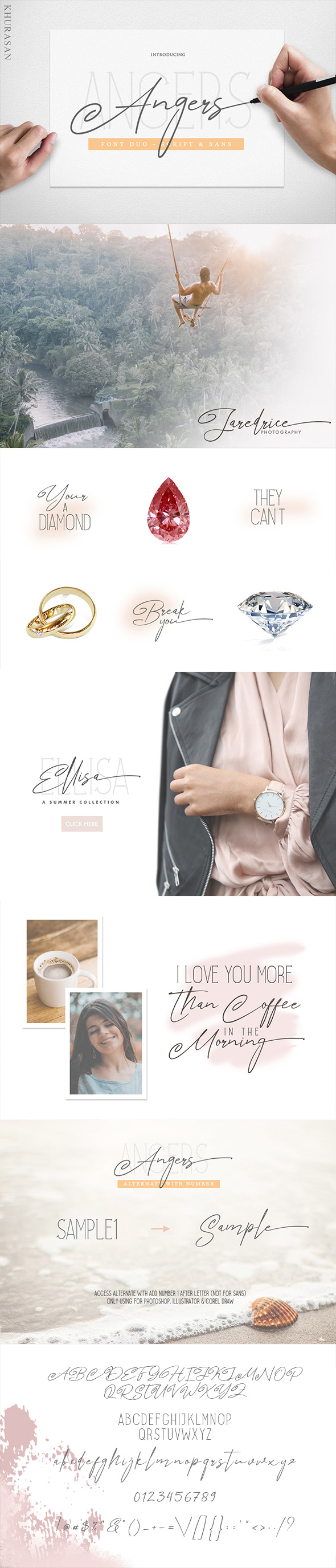 Angers Script Font Duo - Script Fonts