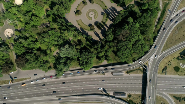 View of a City Traffic on the Bridge