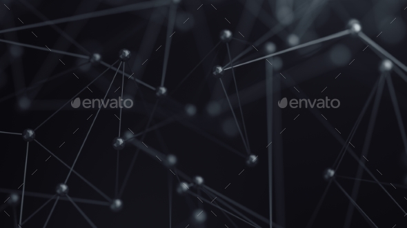 Abstract 3D Rendering of Structure with Spheres - Technology 3D Renders