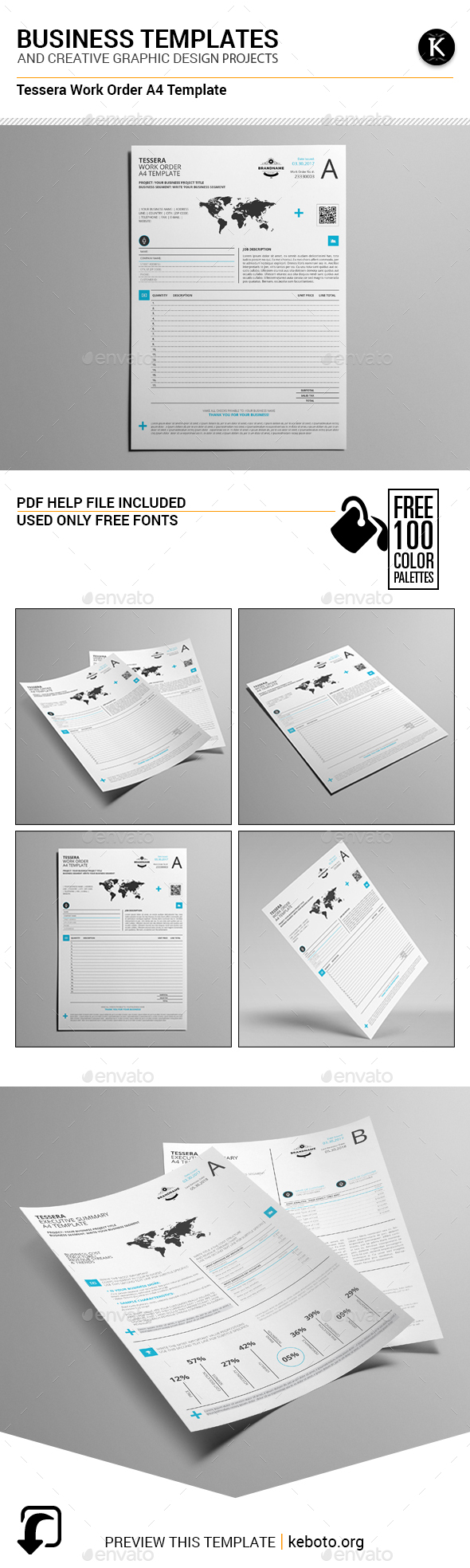Tessera Work Order A4 Template - Miscellaneous Print Templates