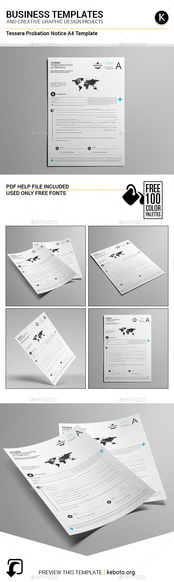 Tessera Probation Notice A4 Template - Miscellaneous Print Templates