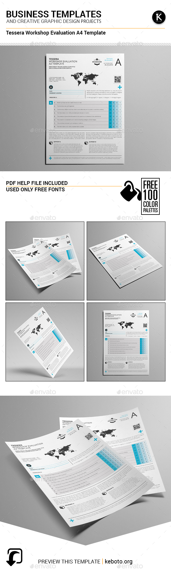 Tessera Workshop Evaluation A4 Template - Miscellaneous Print Templates