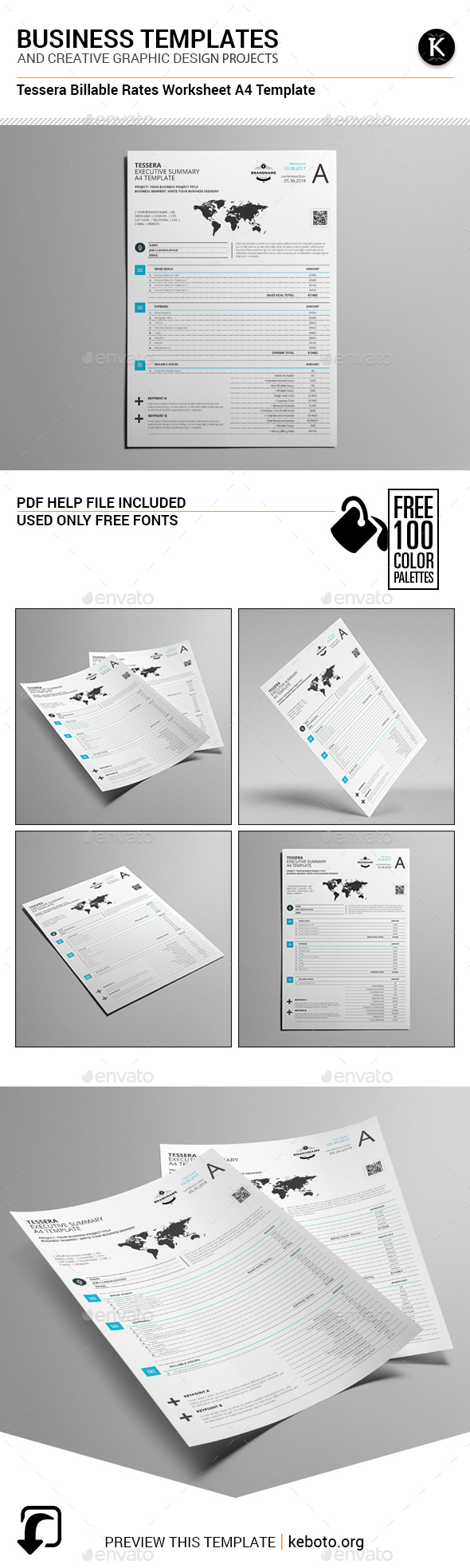 Tessera Billable Rates Worksheet A4 Template - Miscellaneous Print Templates