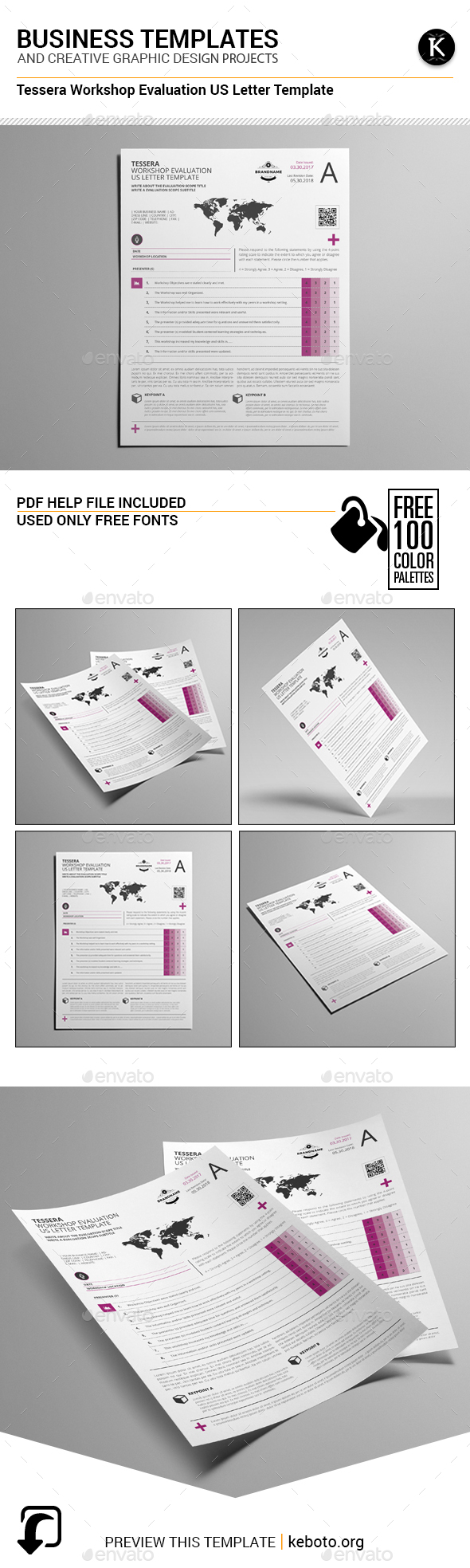 Tessera Workshop Evaluation US Letter Template - Miscellaneous Print Templates