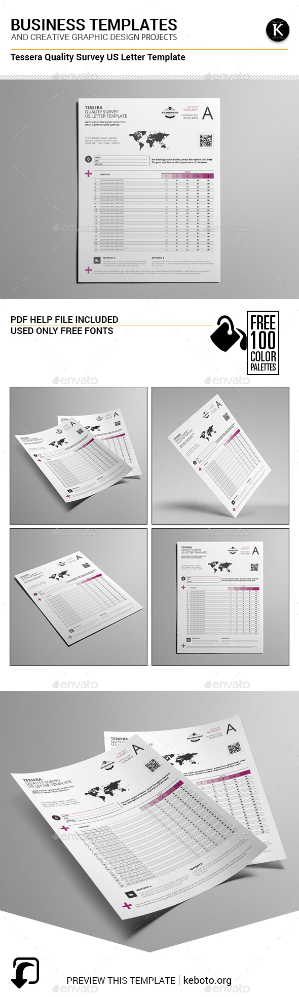 Tessera Quality Survey US Letter Template - Miscellaneous Print Templates