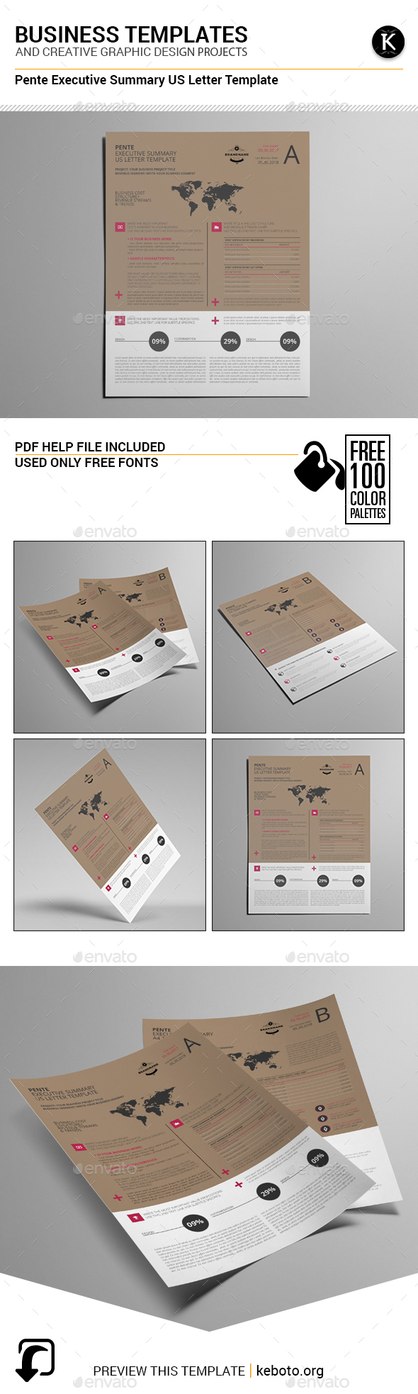 Pente Executive Summary US Letter Template - Miscellaneous Print Templates
