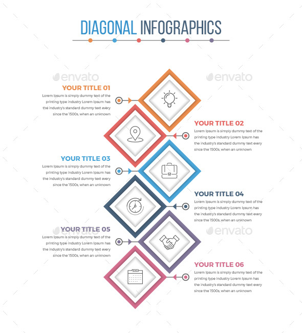 Modern Diagonal Square Infographics - Infographics