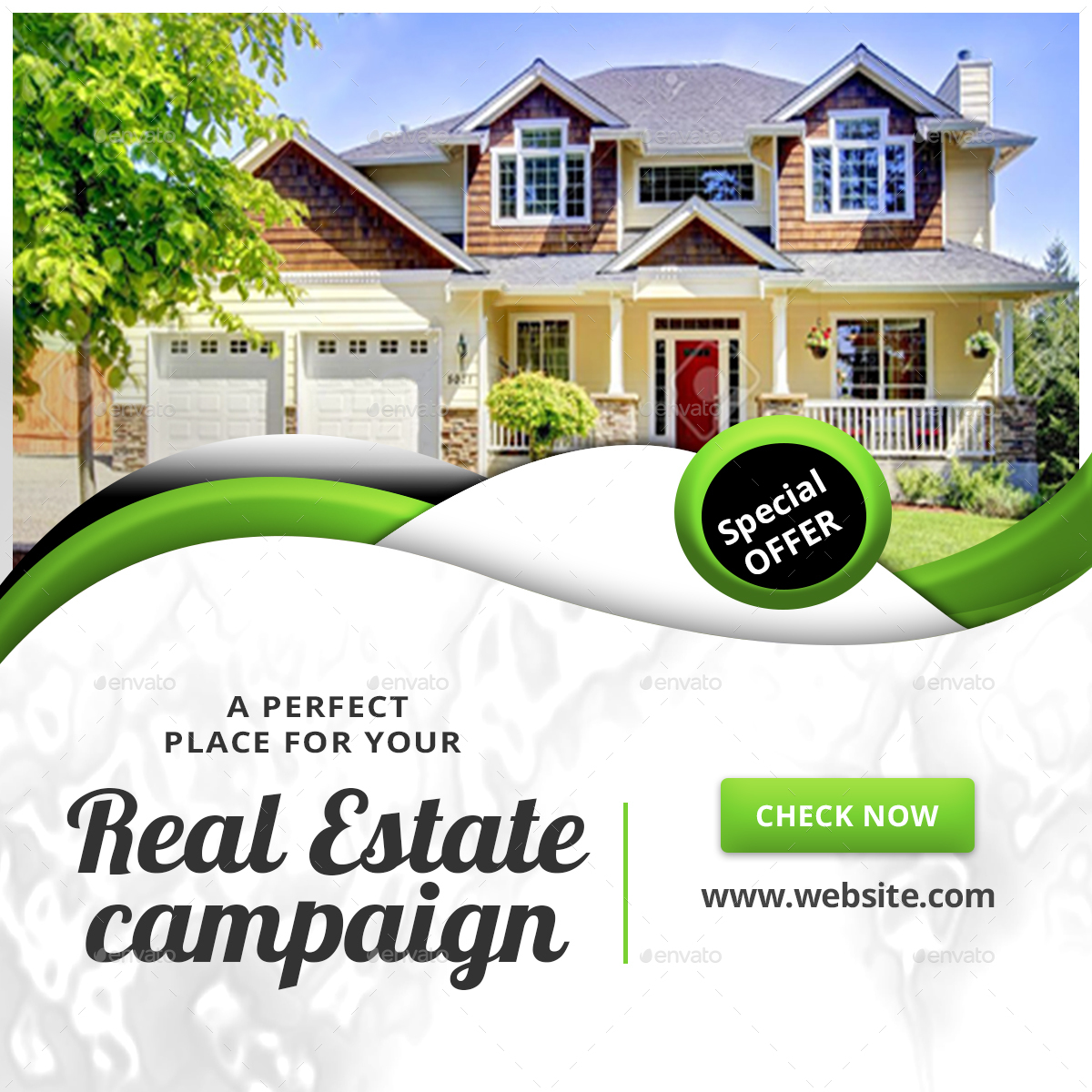 Real Estate Campaign Fb Cover & Ads, Web Elements GraphicRiver