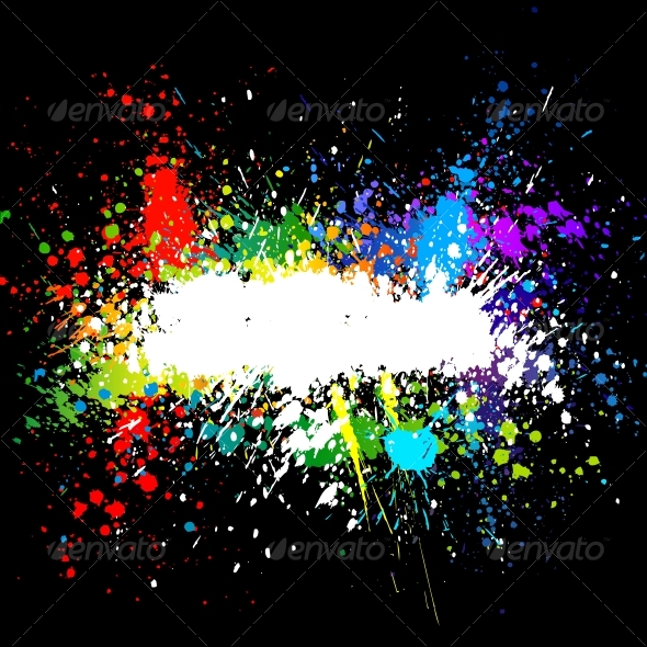 Color paint splashes. Gradient vector background - Backgrounds Decorative