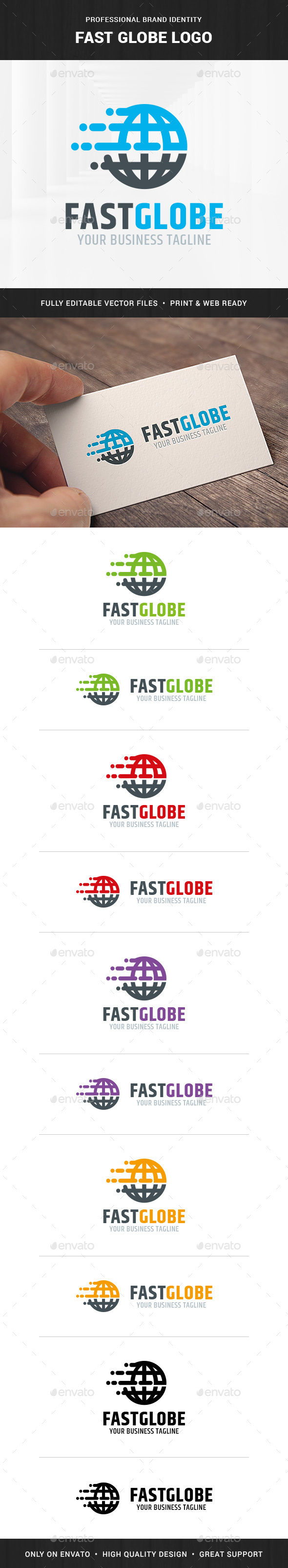 Fast Globe Logo Template - Symbols Logo Templates