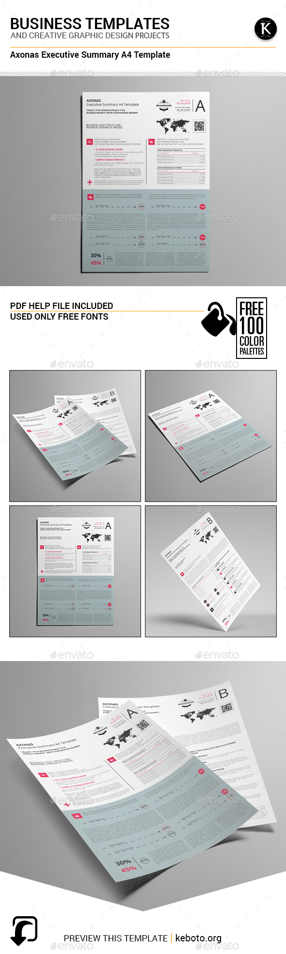 Axonas Executive Summary A4 Template - Miscellaneous Print Templates