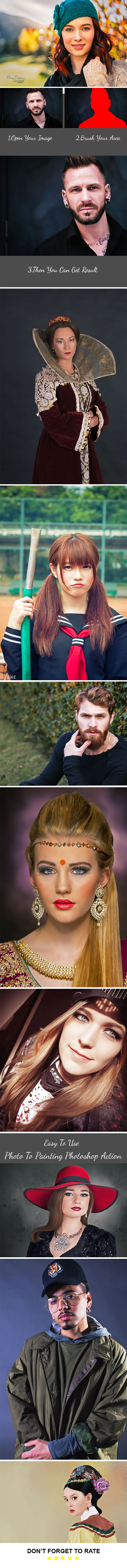 Photo To Painting Photoshop Action - Photo Effects Actions