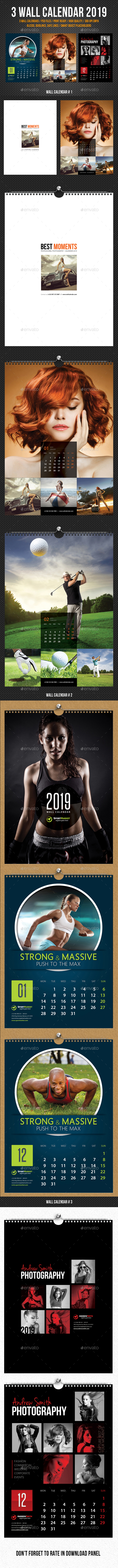 Wall Calendars 2019 Bundle V14 - Calendars Stationery