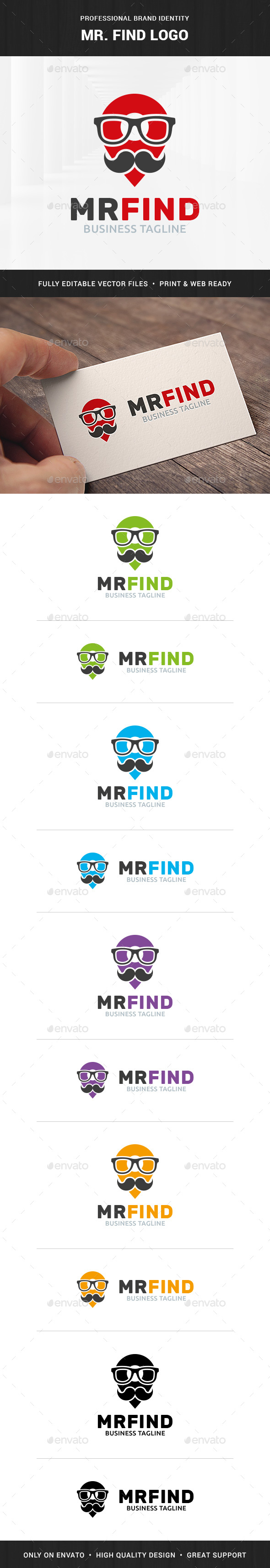 Mister Find Logo Template - Humans Logo Templates
