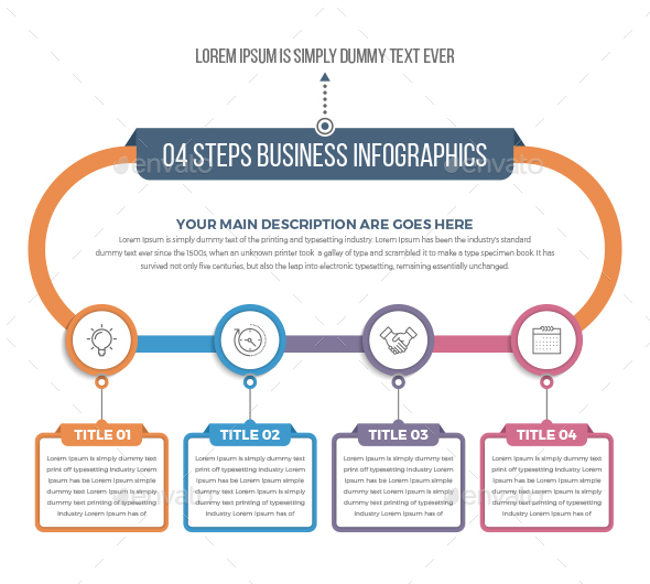 04 Steps Business Circle Infographics - Infographics