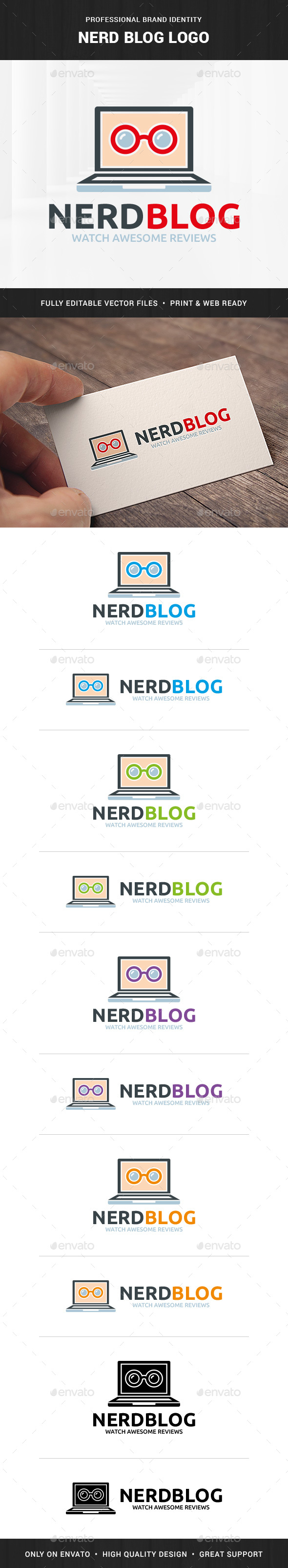 Nerd Blog Logo Template - Objects Logo Templates