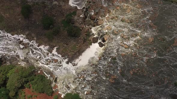 Aerial shot of the Fourteen Falls, Kenya  alt