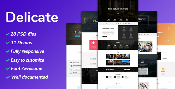 Delicate - Multipurpose Creative Agency PSD Template - PSD Templates