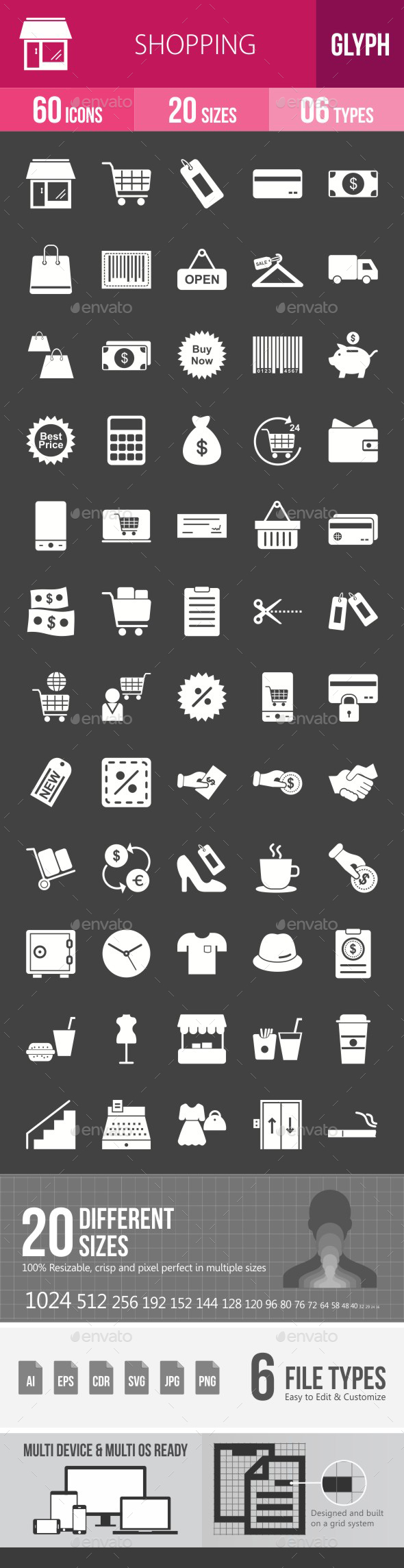 Shopping Glyph Inverted Icons - Icons