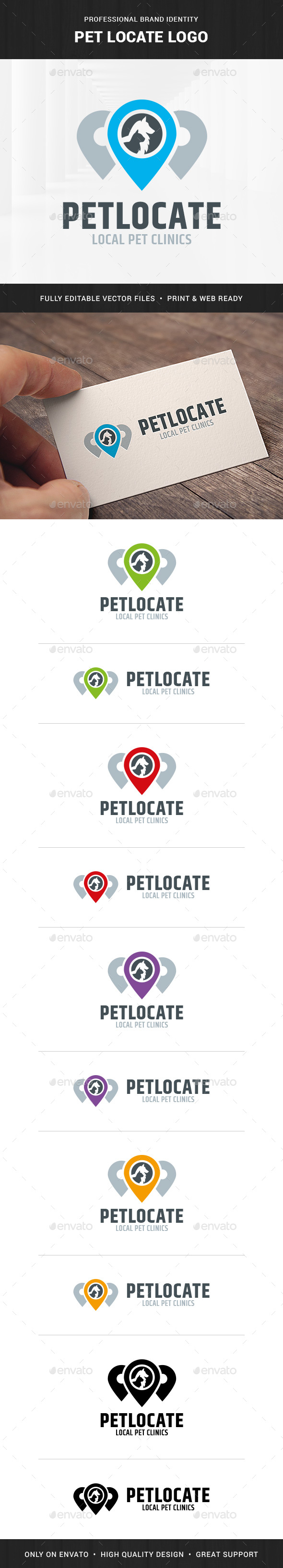 Pet Locate Logo Template - Animals Logo Templates