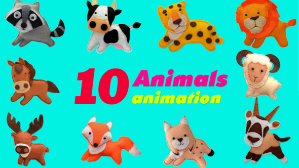Cute Jungle Animals Cartoon Pack 10