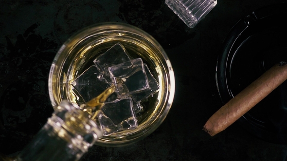 Whiskey in a Glass and Cigar