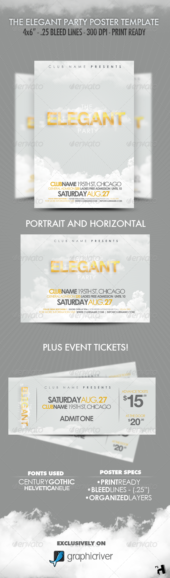 The Elegant Party - Flyer Template - Clubs & Parties Events