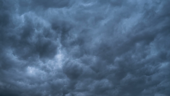 Gray Storm Clouds Moving in the Sky. Thunderstorm Cyclone, Stock Footage