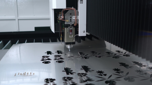 CNC Laser Cutting of Metal, Modern Industrial Technology. alt