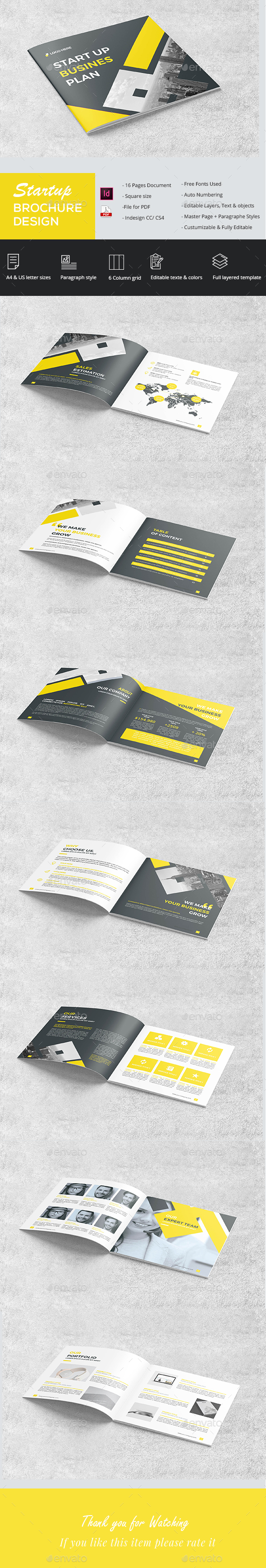 Square Company Brochure - Brochures Print Templates