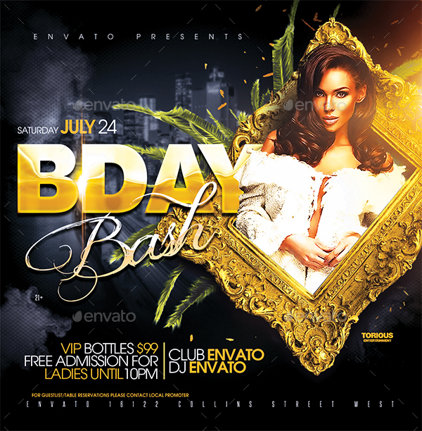 Birthday Bash Flyer Template By Take2design Graphicriver