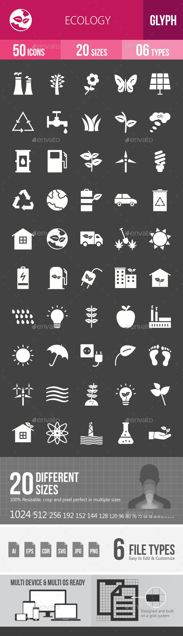 Ecology Glyph Inverted Icons - Icons