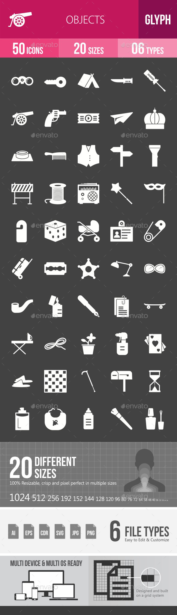 Objects Glyph Inverted Icons - Icons