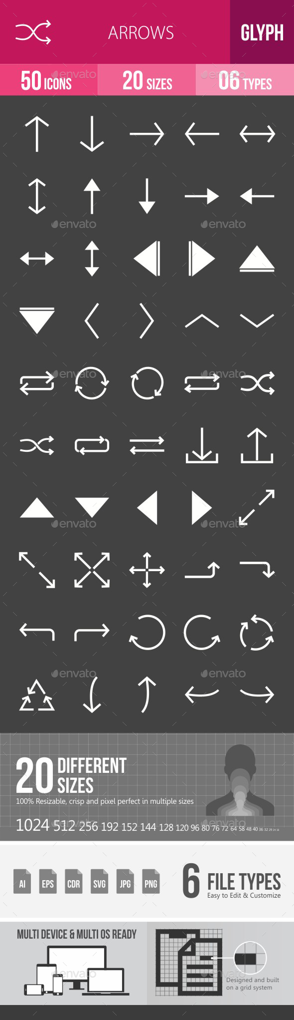 Arrows Glyph Inverted Icons - Icons