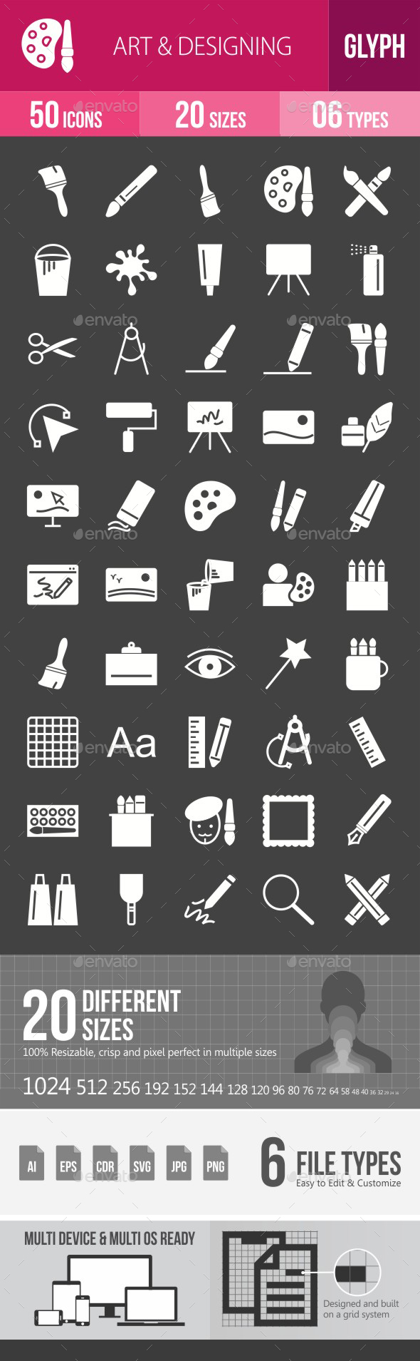 Art & Designing Glyph Inverted Icons - Icons