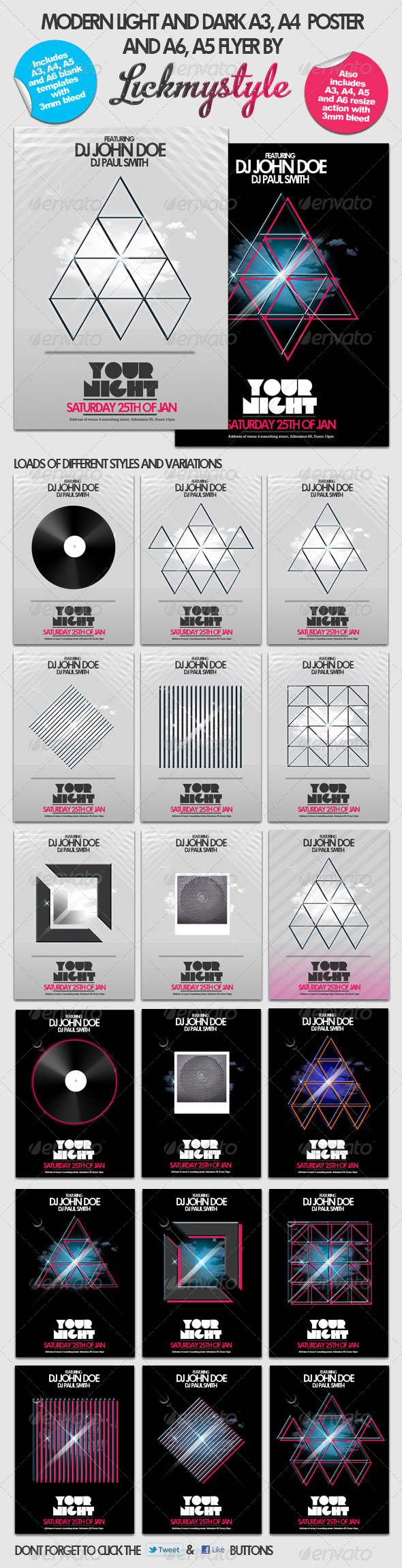 Modern Poster/Flyer A3, A4, A5 and A6 - Clubs & Parties Events