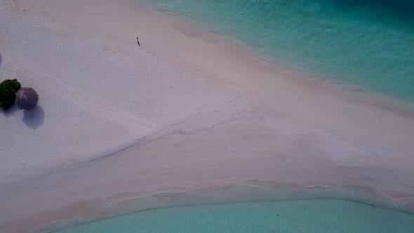 Drone view landscape of seashore beach break by water and sand background alt