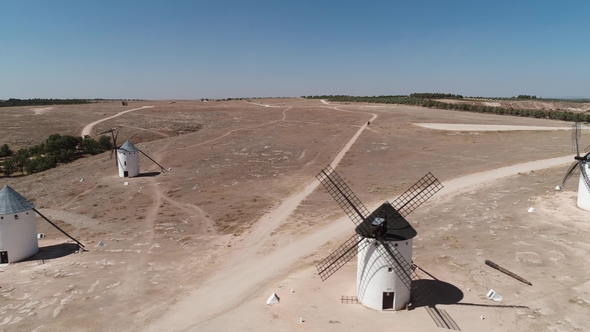 Windmills in Campo De Criptana Landscape of Don Quixote alt
