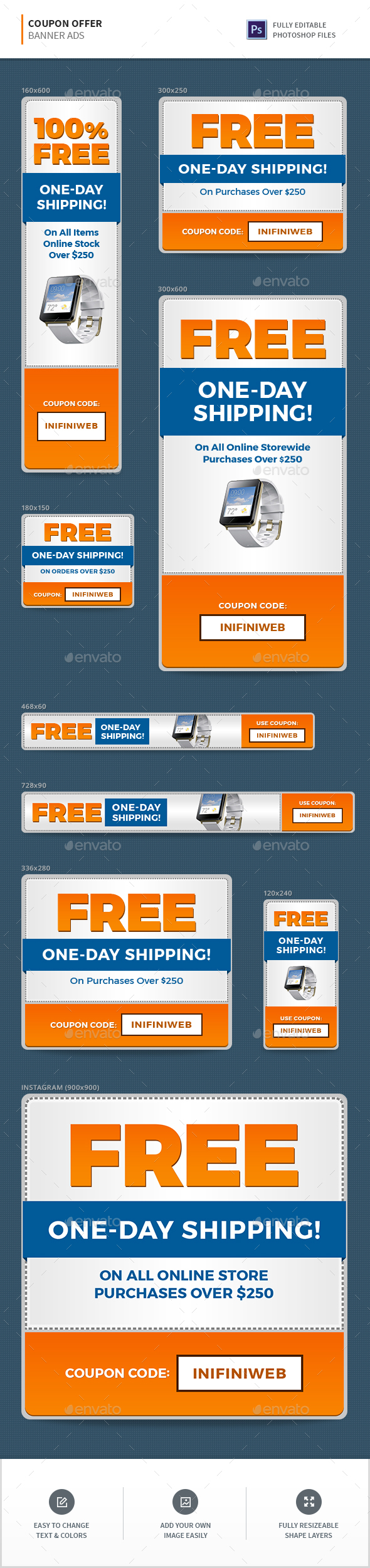 Coupon Offer Banners - Banners & Ads Web Elements