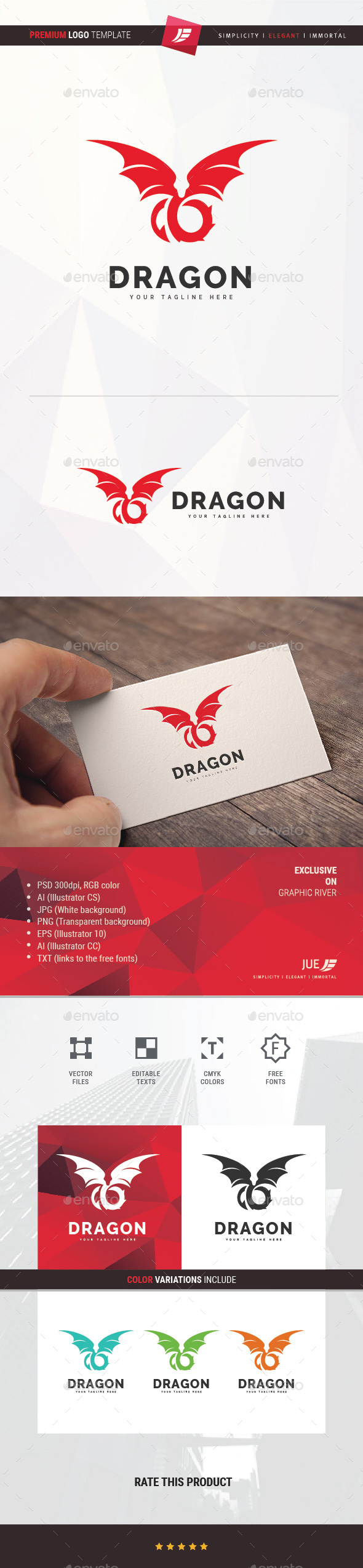 Dragon Logo - Animals Logo Templates