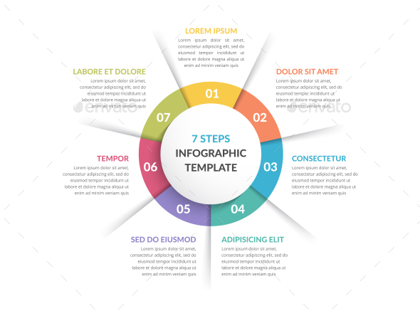 Circle Infographics with Seven Elements - Infographics