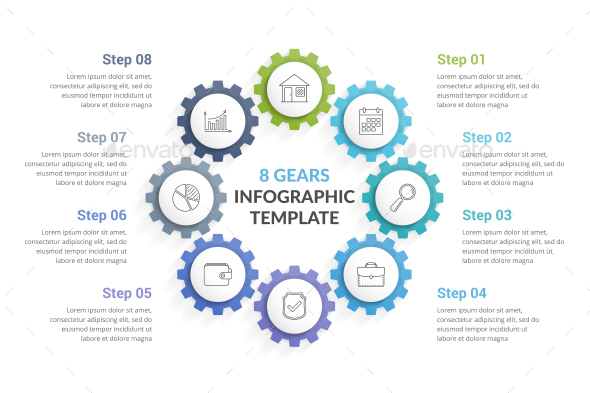 Infographic Template with Gears - Infographics