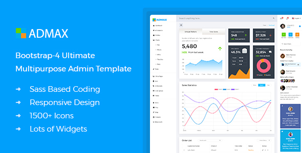Incredible Admax - Responsive Bootstrap 4 Admin Template