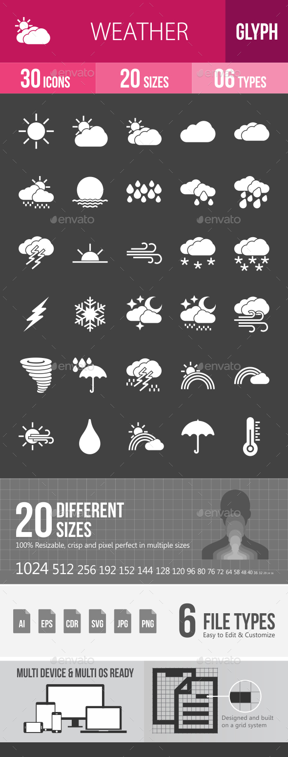 Weather Glyph Inveretd Icons - Icons