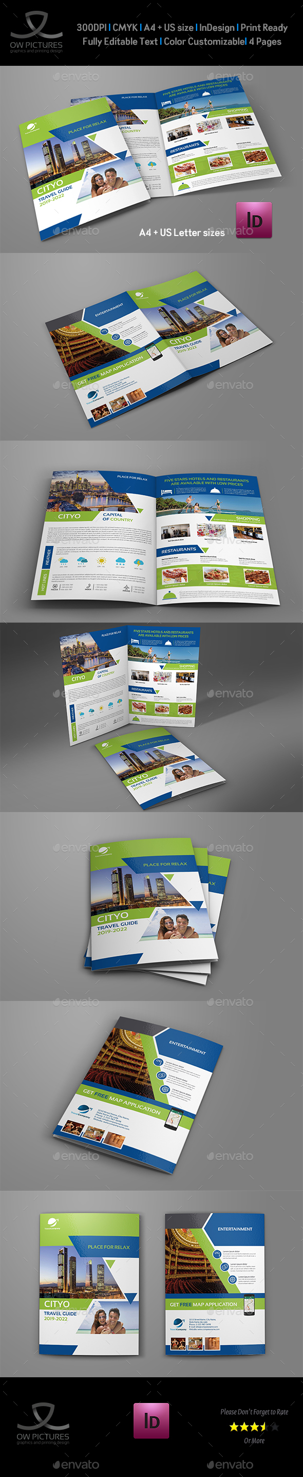 Travel Guide Bi-Fold Brochure Template - Brochures Print Templates