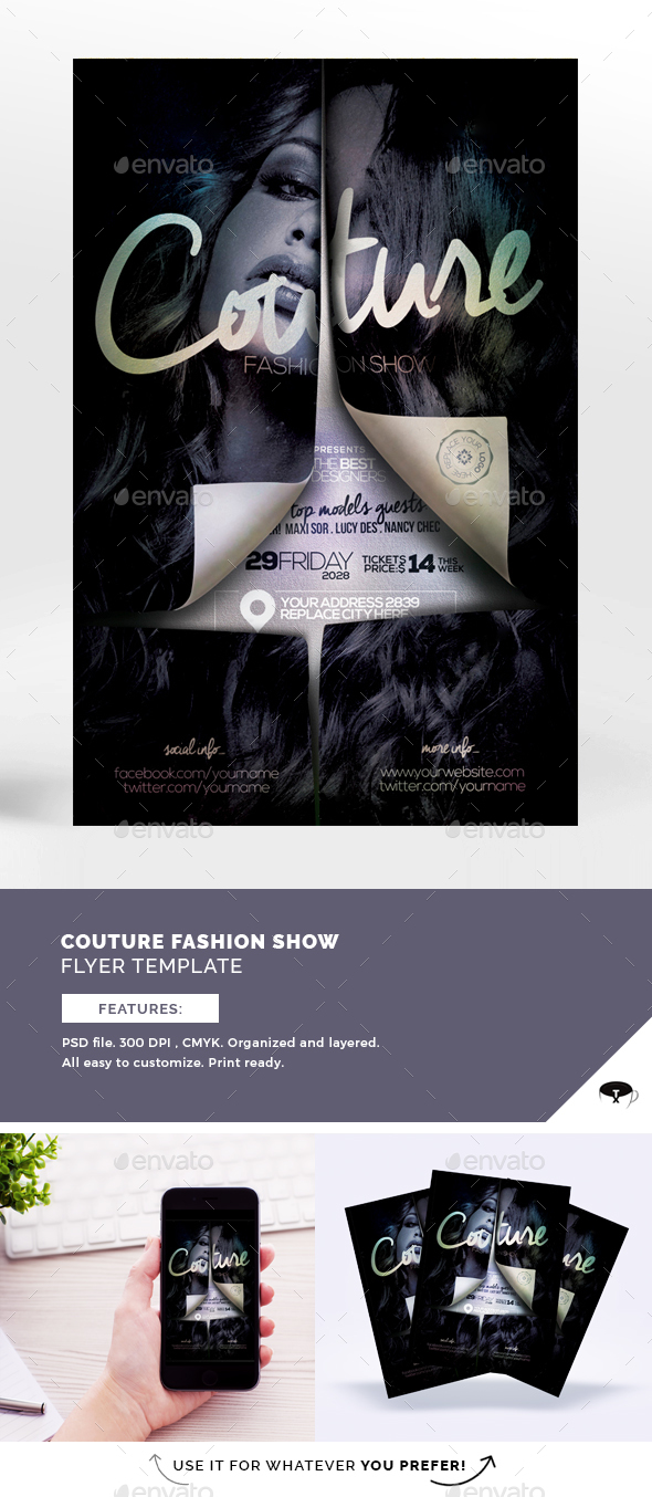 Couture Fashion Show Flyer Template - Flyers Print Templates