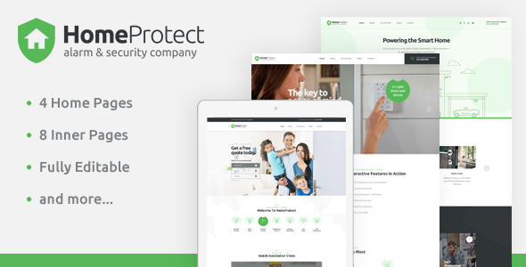 HomeProtect - Smart Alarm & Security Systems PSD Template - Business Corporate