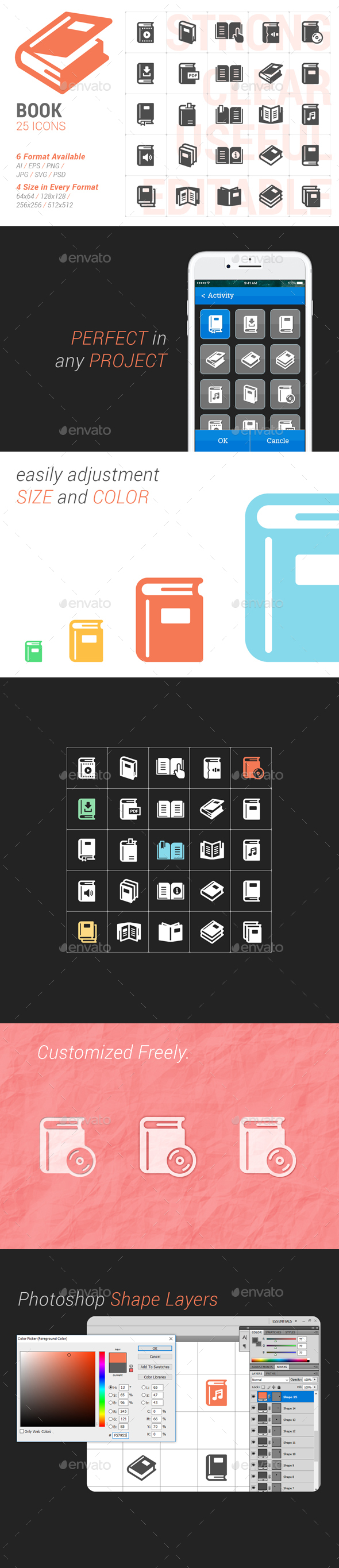 Book Filled Icon - Icons